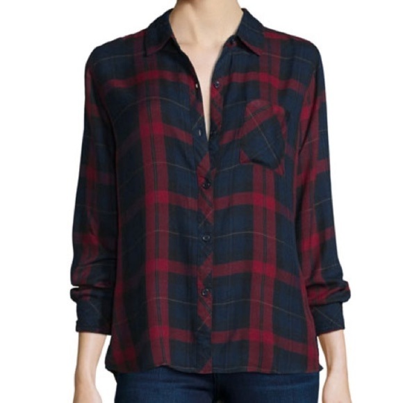 𝅺RAILS Hunter Burgundy Plaid Flannel - Picture 1 of 7